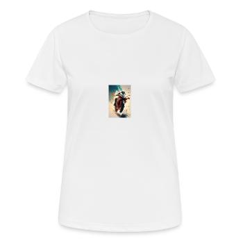 Motocyclette - T-shirt respirant Femme - blanc - Devant - AI Model Female 172 dark (172cm)