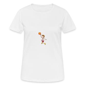 Ballsport - Frauen T-Shirt atmungsaktiv - Weiß - Vorne - AI Model Female 172 dark (172cm)