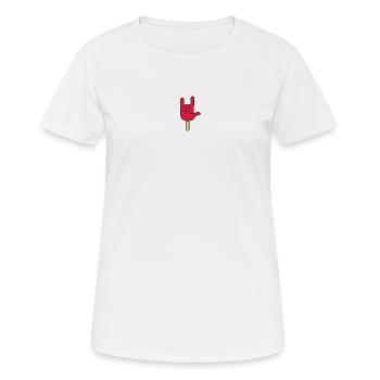 Rock ´n Roll - I Love You, Eis am Stiel - Frauen T-Shirt atmungsaktiv - Weiß - Vorne - AI Model Female 172 dark (172cm)