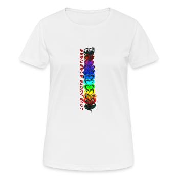Love Hurts sometimes - Women's Breathable T-Shirt - white - Front - AI Model Female 172 dark (172cm)