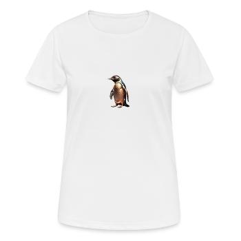 The Bronze Penguin - Frauen T-Shirt atmungsaktiv - Weiß - Vorne - AI Model Female 172 dark (172cm)