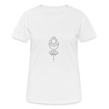 Oeil de lune soleil - T-shirt respirant Femme - blanc - Devant - AI Model Female 172 dark (172cm)