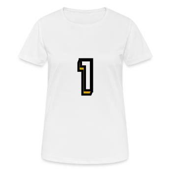 1. 1 AN. 1er ANNIVERSAIRE. ANNIVERSAIRE 1 AN - T-shirt respirant Femme - blanc - Devant - AI Model Female 172 dark (172cm)