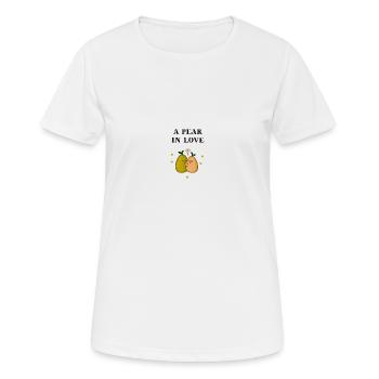 A pear in love Birne verliebt süß Geschenkidee - Frauen T-Shirt atmungsaktiv - Weiß - Vorne - AI Model Female 172 dark (172cm)