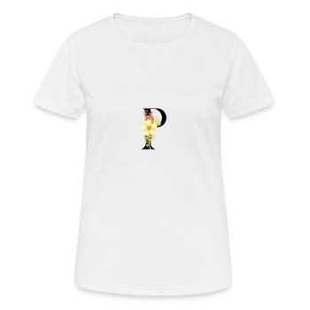 Elegant letter 'P' with flowers - Women's Breathable T-Shirt - white - Front - AI Model Female 172 dark (172cm)