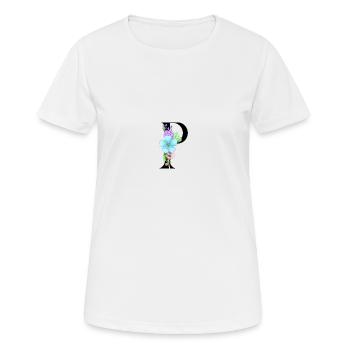Elegant letter 'P' with flowers - Women's Breathable T-Shirt - white - Front - AI Model Female 172 dark (172cm)