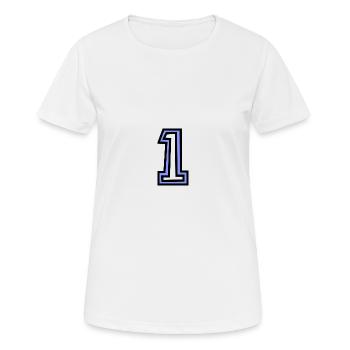 1. 1 AN. 1er ANNIVERSAIRE. ANNIVERSAIRE 1 AN - T-shirt respirant Femme - blanc - Devant - AI Model Female 172 dark (172cm)
