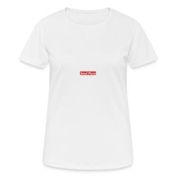 Send Pizza - Frauen T-Shirt atmungsaktiv - Weiß - Vorne - AI Model Female 172 dark (172cm)