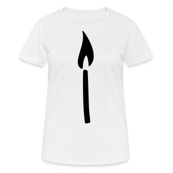 Bougie d’allumette - T-shirt respirant Femme - blanc - Devant - AI Model Female 172 dark (172cm)