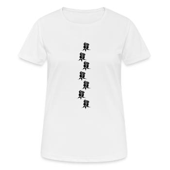 Pétales de rose - T-shirt respirant Femme - blanc - Devant - AI Model Female 172 dark (172cm)