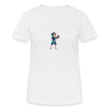 PixelArt, Fighter - Frauen T-Shirt atmungsaktiv - Weiß - Vorne - AI Model Female 172 dark (172cm)