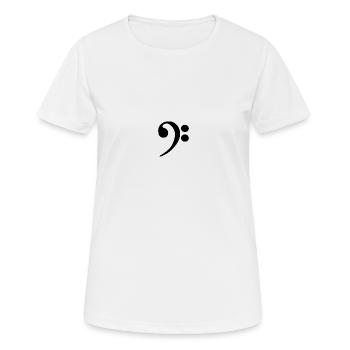 basscle f Bassschlüssel - Ibanez E-Bass - Frauen T-Shirt atmungsaktiv - Weiß - Vorne - AI Model Female 172 dark (172cm)