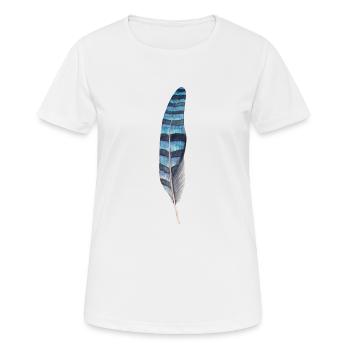 Plume bleue noire - T-shirt respirant Femme - blanc - Devant - AI Model Female 172 dark (172cm)