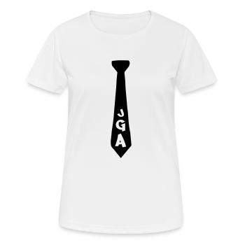 jga__krawatte - Frauen T-Shirt atmungsaktiv - Weiß - Vorne - AI Model Female 172 dark (172cm)