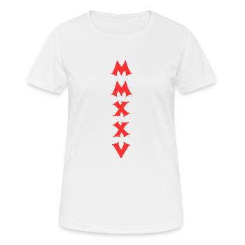 2025 - Frauen T-Shirt atmungsaktiv - Weiß - Vorne - AI Model Female 172 dark (172cm)