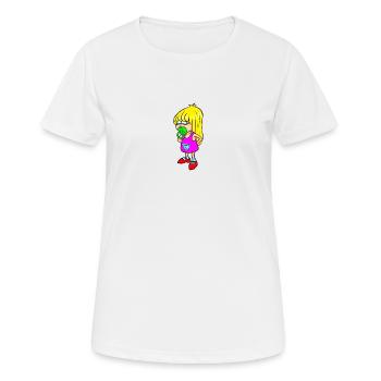 Enfant avec tétine - T-shirt respirant Femme - blanc - Devant - AI Model Female 172 dark (172cm)