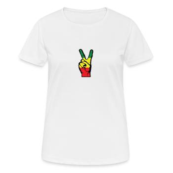 Finger Peace - T-shirt respirant Femme - blanc - Devant - AI Model Female 172 dark (172cm)