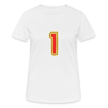 1. 1 AN. 1er ANNIVERSAIRE. ANNIVERSAIRE 1 AN - T-shirt respirant Femme - blanc - Devant - AI Model Female 172 dark (172cm)