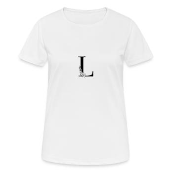 Lettre L - T-shirt respirant Femme - blanc - Devant - AI Model Female 172 dark (172cm)