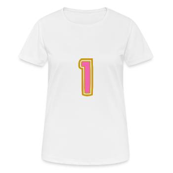 1. 1 AN. 1er ANNIVERSAIRE. ANNIVERSAIRE 1 AN - T-shirt respirant Femme - blanc - Devant - AI Model Female 172 dark (172cm)