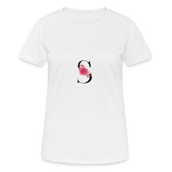 Elegant letter 'S' with flowers - Women's Breathable T-Shirt - white - Front - AI Model Female 172 dark (172cm)