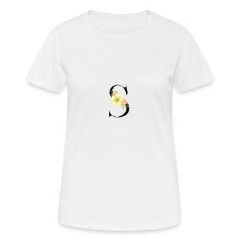 Elegant letter 'S' with flowers - Women's Breathable T-Shirt - white - Front - AI Model Female 172 dark (172cm)