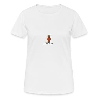 take it isi - Frauen T-Shirt atmungsaktiv - Weiß - Vorne - AI Model Female 172 dark (172cm)