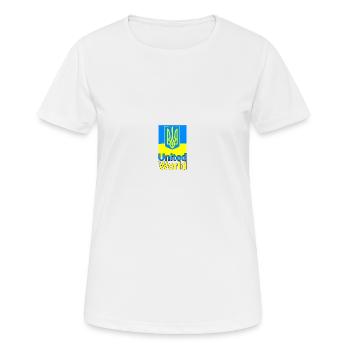 United World - Ukraine - Frauen T-Shirt atmungsaktiv - Weiß - Vorne - AI Model Female 172 dark (172cm)