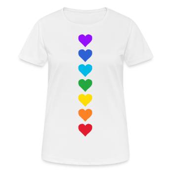 Coeurs colorés Chakras Yoga Chakra Méditation - T-shirt respirant Femme - blanc - Devant - AI Model Female 172 dark (172cm)
