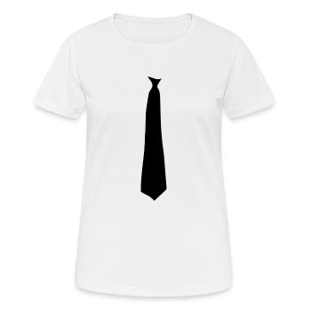 krawatte - Frauen T-Shirt atmungsaktiv - Weiß - Vorne - AI Model Female 172 dark (172cm)