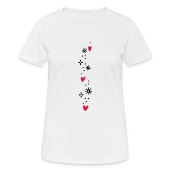 Coeurs Paillettes - T-shirt respirant Femme - blanc - Devant - AI Model Female 172 dark (172cm)
