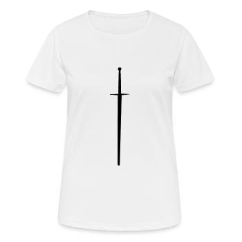 Épée à deux mains Richard ambidextre à deux mains - T-shirt respirant Femme - blanc - Devant - AI Model Female 172 dark (172cm)