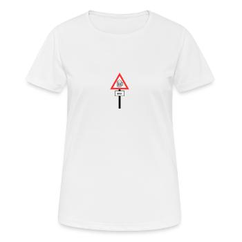 JGA Straßenschild Bier - Frauen T-Shirt atmungsaktiv - Weiß - Vorne - AI Model Female 172 dark (172cm)
