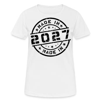 Birth Year Birthday Born In - Made in 2027 - Women's Breathable T-Shirt - white - Front - AI Model Female 172 dark (172cm)