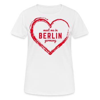 Berlin Allemagne Fan Flag Design T Shirt - T-shirt respirant Femme - blanc - Devant - AI Model Female 172 dark (172cm)