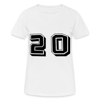 20 ANS. 20e ANNIVERSAIRE. ANNIVERSAIRE 20 ANS. 20 - T-shirt respirant Femme - blanc - Devant - AI Model Female 172 dark (172cm)