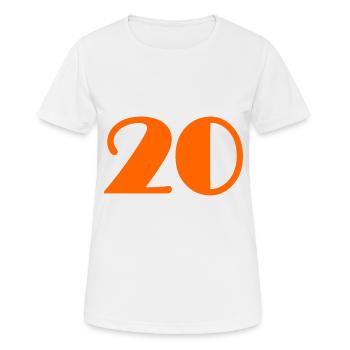 20 ANS,20e ANNIVERSAIRE,ANNIVERSAIRE 20 ANS,20 - T-shirt respirant Femme - blanc - Devant - AI Model Female 172 dark (172cm)