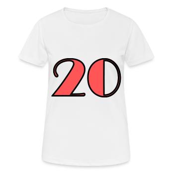 20 ANS,20e ANNIVERSAIRE,ANNIVERSAIRE 20 ANS,20 - T-shirt respirant Femme - blanc - Devant - AI Model Female 172 dark (172cm)