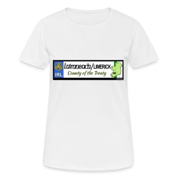 LIMERICK, IRELAND: licence plate tag style decal - Women's Breathable T-Shirt - white - Front - AI Model Female 172 dark (172cm)