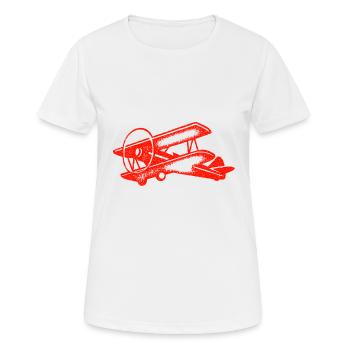 Flugzeug - Frauen T-Shirt atmungsaktiv - Weiß - Vorne - AI Model Female 172 dark (172cm)