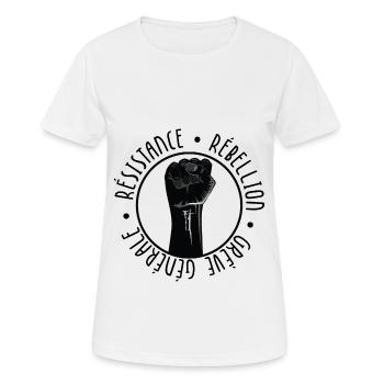 Résistance - Rébellion - Grève Générale - T-shirt respirant Femme - blanc - Devant - AI Model Female 172 dark (172cm)