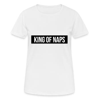King of Naps Sleepyhead King Sleeping - Women's Breathable T-Shirt - white - Front - AI Model Female 172 dark (172cm)