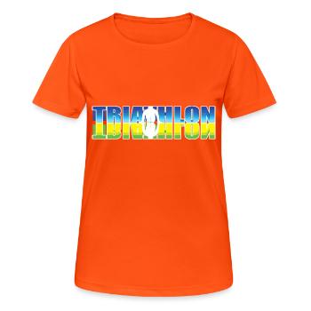 Triathlon - T-shirt respirant Femme - orange néon - Devant - AI Model Female 172 dark (172cm)