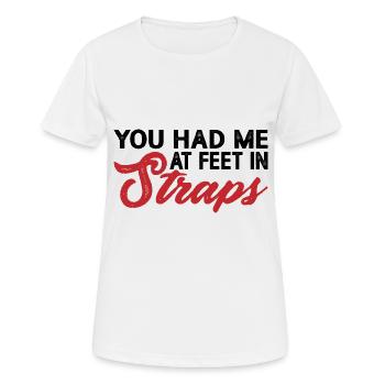 Tu m’avais aux pieds dans les sangles 8 - T-shirt respirant Femme - blanc - Devant - AI Model Female 172 dark (172cm)