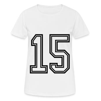 Symbole de 15 chiffres - T-shirt respirant Femme - blanc - Devant - AI Model Female 172 dark (172cm)