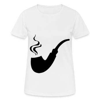 Fumer une pipe - T-shirt respirant Femme - blanc - Devant - AI Model Female 172 dark (172cm)