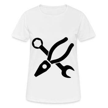 Icône de pince - T-shirt respirant Femme - blanc - Devant - AI Model Female 172 dark (172cm)