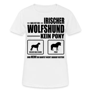 IRISCHER WOLFSHUND kein Pony Hundespruch Wilsigns - Frauen T-Shirt atmungsaktiv - Weiß - Vorne - AI Model Female 172 dark (172cm)