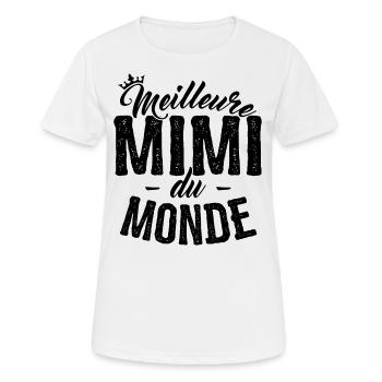 Cadeau Mimi Meilleure Mimi du Monde - T-shirt respirant Femme - blanc - Devant - AI Model Female 172 dark (172cm)