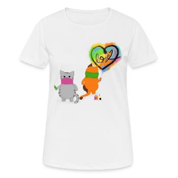 Graffiti Guerrilla Spreads Love - Women's Breathable T-Shirt - white - Front - AI Model Female 172 dark (172cm)